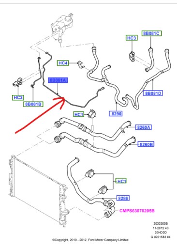 9G91-8K012-AC - Резервный кабель 2.0 L EB FORD MONDEO Mk4 2010-11