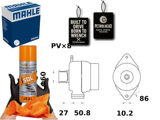 327#ECS-PCP+K - Генератор claas arion 01/07- mahle #petrolhead pro+ kit4