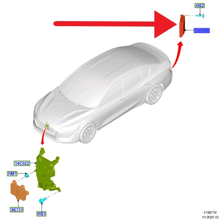 NB5Z14C689A - Датчик слепых зон ford explorer focus 2022- 2601846 _ nb5t-14c689-ca