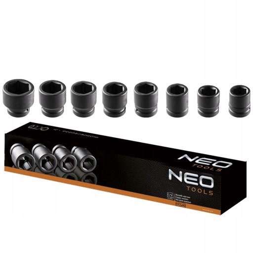 NEO НАБОР УДАРНЫХ НАСАДОК 3/4'' 26-38 ММ 8 ШТ.