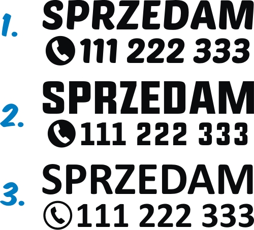 Naklejka napis SPRZEDAM plus NUMER TELEFONU za 47,90 zł z Namysłów - Allegro.pl  - (6776415326)