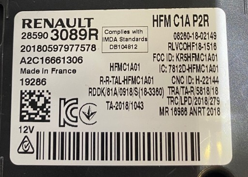 RENAULT MEGANE IV LIFT MODUL BEDIENTEIL 285903089R