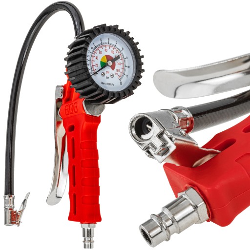 ПИСТОЛЕТ ДЛЯ НАКАЧИВАНИЯ ШИН С МАНОМЕТРОМ НАСОС РЕЗИНОВЫЙ КРЫШКА 0-16 БАР