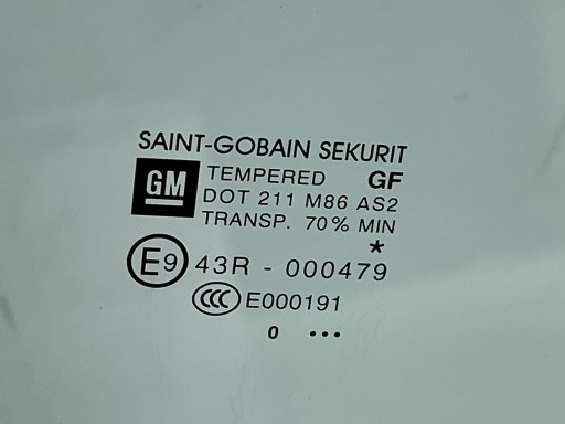 OPEL MERIVA B window door rear right rear part 2010 R. AS2