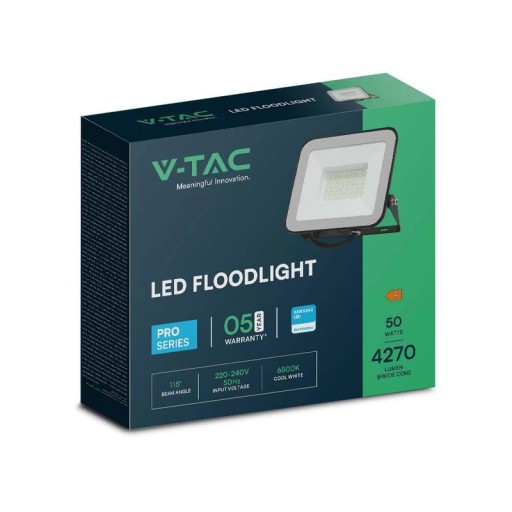 ПРОЕКТОР LED (СВЕТОДИОД ) V-TAC 50W SAMSUNG CHIP PRO-S ЧЕРНЫЙ VT-44050 6500K 4270LM 5 изображение 1