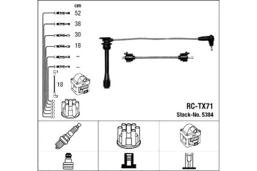 5384 - Комплект кабелів запалювання toyota previa 2.4 01.