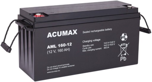 Аккумуляторная батарея acumax aml 12v 160ah aml160 aml160ah aml160-12 agm vrla