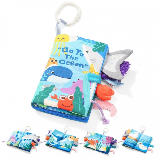 Сенсорна книга BabyOno Go To The Ocean, синя