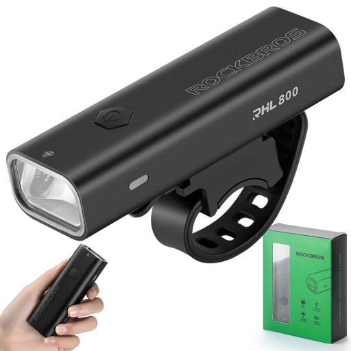 Lampka rowerowa przednia Rockbros RHL800 800 LM Mocna przód IPX6 Usb C