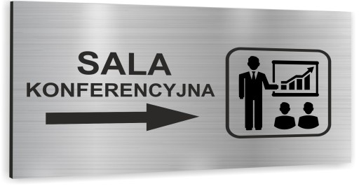 Információs tábla grafika KONFERENCIATEREM rozsdamentes EZÜST