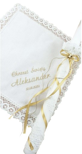 Хрестинна шата + свічка - ім'я, дата ВИШИВКА