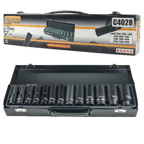 НАБОР УДАРНЫХ ГОЛОВОК ДЛИННЫХ 12-УГЛОВЫХ 1/2