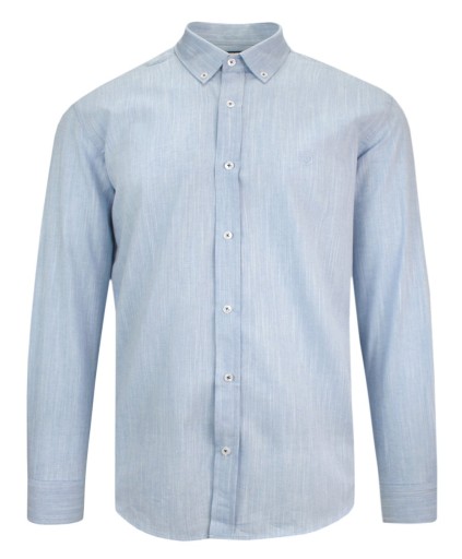 Modrá ľanovo-bavlnená košeľa - 50/182-188