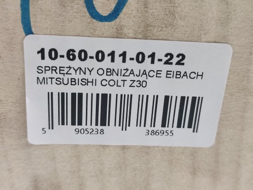 ZEST. SPREZYN springing P / T MITSUBISHI COLT VI 1.3 04-12 EIBACH