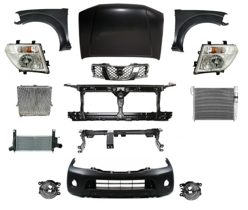 26010-5X10B, 260105X10B, - NAVARA 04-10 ПЕРЕДНИЙ КАПОТ БАМПЕР РЕМІНЬ ЛАМПА КРИЛО