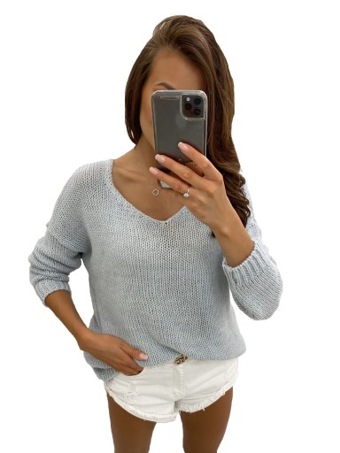 Sweter V classic błękitny TMC Moda