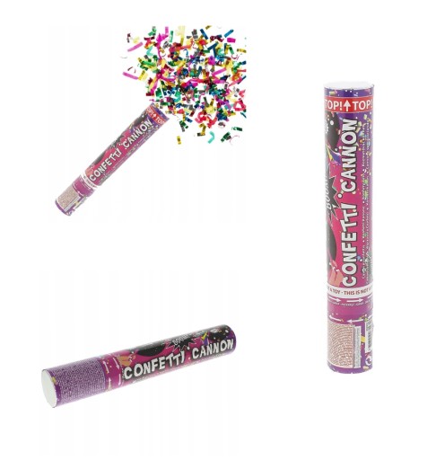 ТРУБКА КОНФЕТІ ДЕНЬ НАРОДЖЕННЯ 25 СМ КОЛЬОРОВА