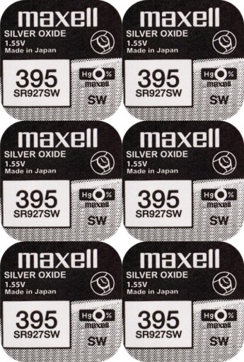 Bateria Srebrowa Maxell 395 SR927SW SR57 1szt. x6