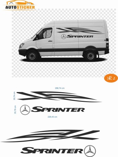 НАКЛЕЙКИ НАКЛЕЙКИ ШПОН АВТОБУС MERCEDES SPRINTER МОДЕЛЬ 02