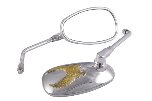 135338 - Велике дзеркало заднього виду хром овальний чопер M10 Орел