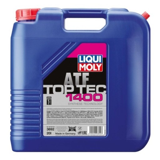 Liqui moly oil atf top tec 1400 cvt 20l / mb 236.20 / vw g 052 180 / przek
