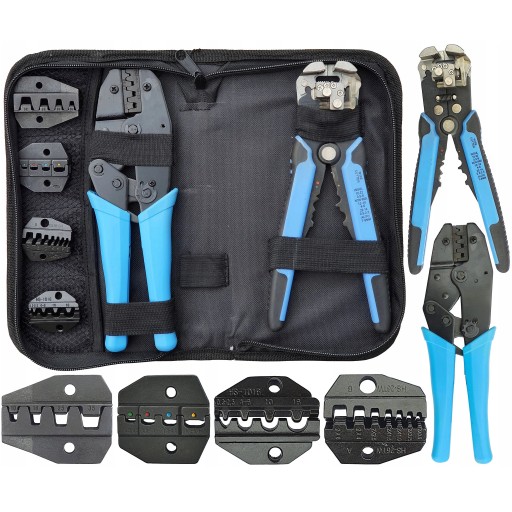 ОБЖИМНОЙ ИНСТРУМЕНТ ДЛЯ ОБЖИМА КАБЕЛЬНЫХ НАКОНЕЧНИКОВ 5 ШТАМПОВ