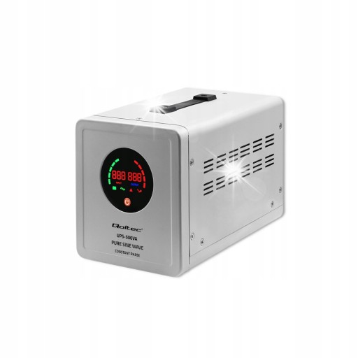 Источник бесперебойного питания, постоянная фаза, qoltec 500/350 вт, 12 в, полный синус, 500 ва