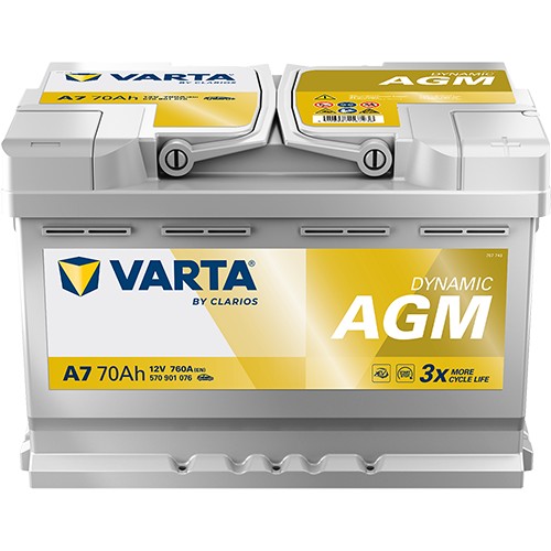 570901076D852 - Аккумулятор varta 70ah 760a silver dynamic a7 agm p+ 12v audi seat vw 2025.