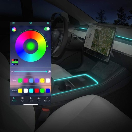 ВНУТРІШНЄ RGB ПІДСВІТЛЕННЯ ВОЛОКОННО-ОПТИЧНИЙ БАСЕЙН TESLA МОДЕЛЬ 3/Y З ДОСЛІДЖЕННЯМ