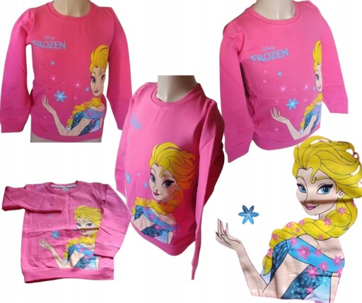 Bluza dla dziewczynki z nadrukiem lekko ocieplana