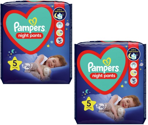 2× Підгузки Pampers Night Pants 5 розмір 12-17 кг 22 шт.