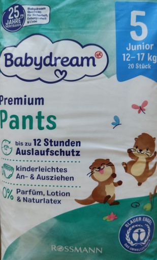 BABYDREAM pieluchomajtki Junior 5, (12-17kg) 20szt