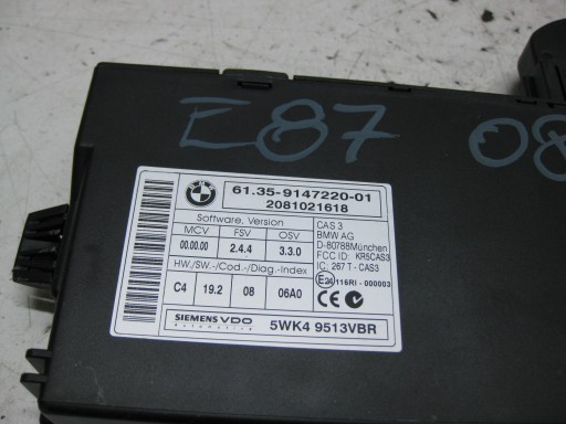 BMW E87 2.0 e 08R modulo Centralina CAS 9147220