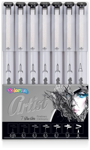 РУЧКИ ДЛЯ ЭСКИЗОВ 7 размеров ХУДОЖНИК