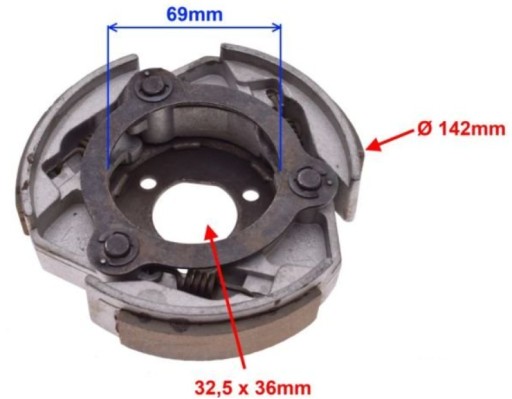 SPRZĘGŁO NAPĘDOWE / SZCZĘKI SPRZĘGŁA 142MM Quad Keeway Dragon GTX 250 ...