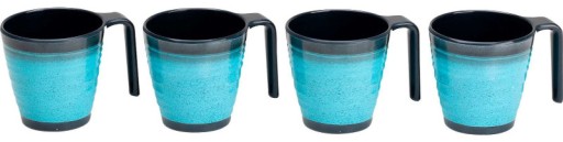 Кружка MELAMINE FLAMEFIELD GRANITE-AQUA 4 шт.