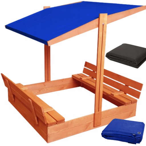 ВЕЛИКА ДИТЯЧА ПІСОЧНИЦЯ З ДАХОМ НА ЗАМКУ