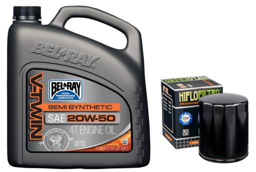 BEL-RAY V-TWIN OIL 20W50 4L 4T + HF170B FILTER для SPORTSTER SOFTAIL