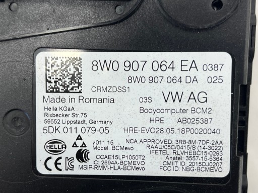module control unit KOMFORTU original 8W0907064EA AUDI A4 B9 8W