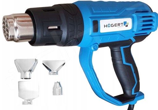 ТЕПЛОВАЯ ПИСТОЛЕТА HOGERT 2000ВТ, 4 СОПЛО, 2 ШЕСТЕРНИ, 350-600°C