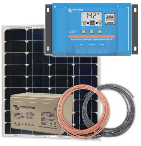 1004 - КОМПЛЕКТ ПАНЕЛИ СОЛНЕЧНЫХ БАТАРЕЙ 30W АККУМУЛЯТОР РЕГУЛЯТОР