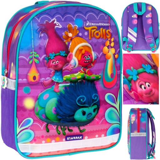 Однокамерний дошкільний рюкзак Trolls Starpak Girls Shades of purple, Shades of blue, Multicolor