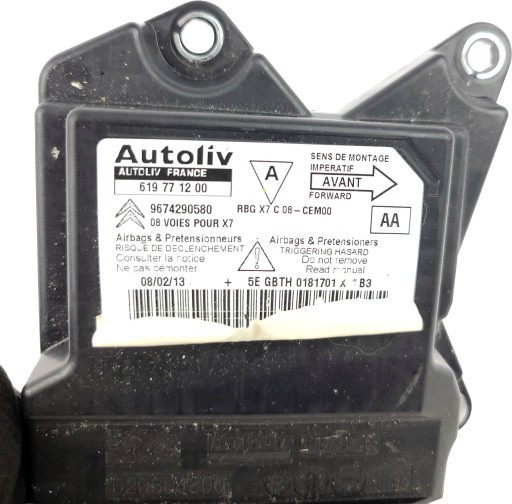 CITROEN C5 III X7 sensore SENSOR airbag airbag 9674290580