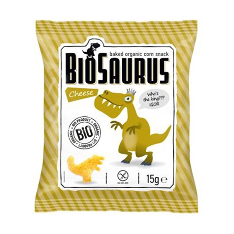 Чіпси кукурудзяні BioSaurus зі смаком сиру 15 г