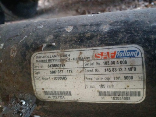 SBK1937-11S, TDB0605 - ОСЬ SAF SKRB9019K, SKB1937-11S ПОЛУРЕЗОР SCHMITZ