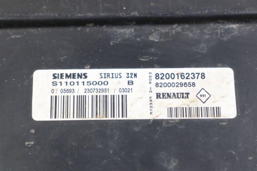 RENAULT CLIO II modul bedienteil des motors 1.2B 8200162378 S110115000B