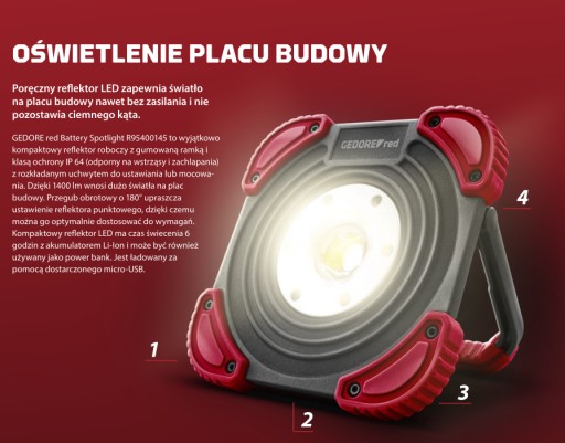 Галогенний Світлодіодний прожектор Gedore red New !