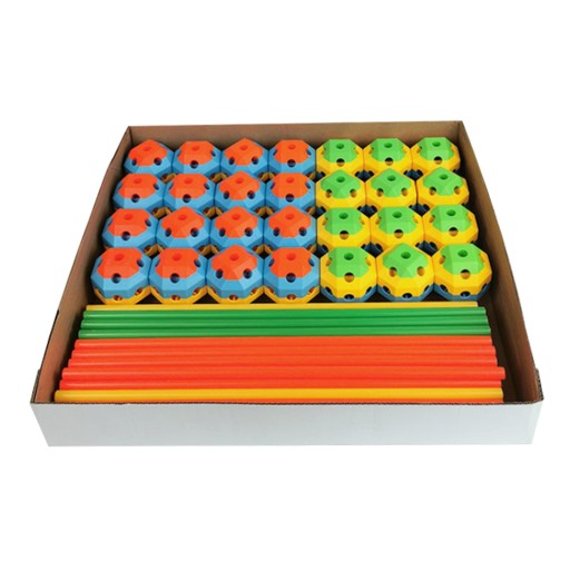 A colorful DIY straw building game