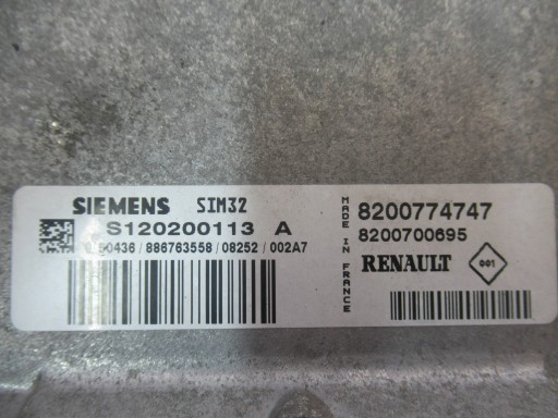 control unit of the engine computer RENAULT TWINGO 1.2 16V