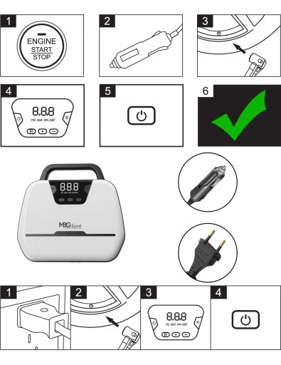 АВТОМОБІЛЬНИЙ КОМПРЕСОРНИЙ Насос 12V / 230V LED LCD